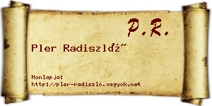 Pler Radiszló névjegykártya